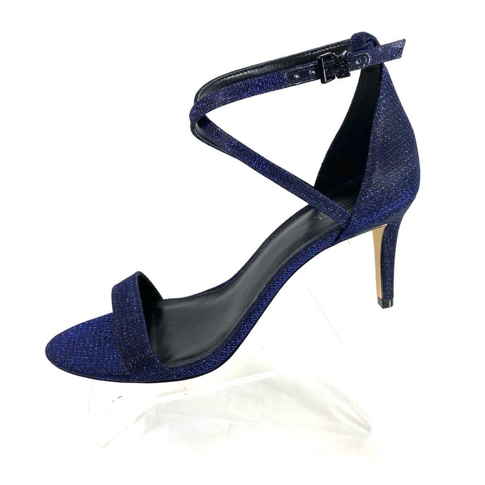 Micheal Kors Ava Heel Sandals Blue Glitter Sz 9.5